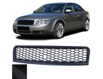 Grille - voorgrille - geschikt voor Audi A4 B6/8E, sedan/avant 11/2000-12/2004 - honingraat - mat zwart