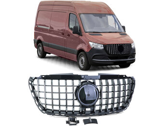 Grille - voorgrille - Mercedes Sprinter W907/910 vanaf  2/2018 - zwart glans chroom