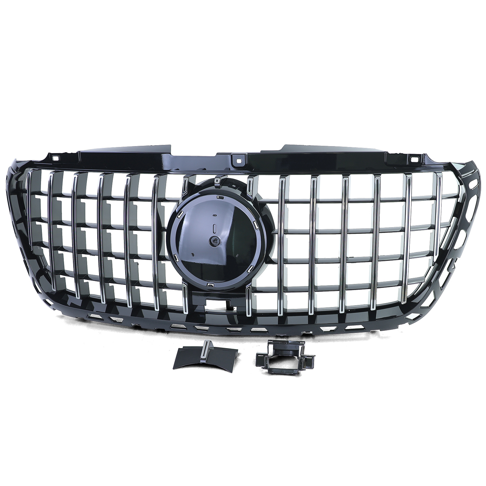 Grille - voorgrille geschikt voor Mercedes Sprinter W907/910 vanaf 2/2018 - zwart glans chroom