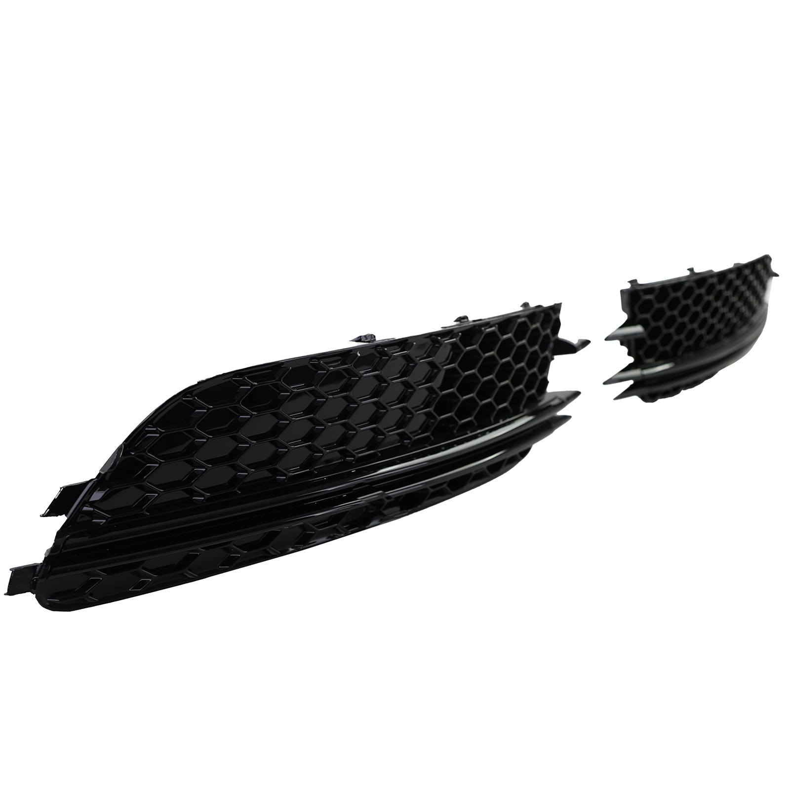 Grille - geschikt voor Audi A6 C7, sedan/avant 2011-10/2014 - 2-delig - zonder S-line - zwart glans