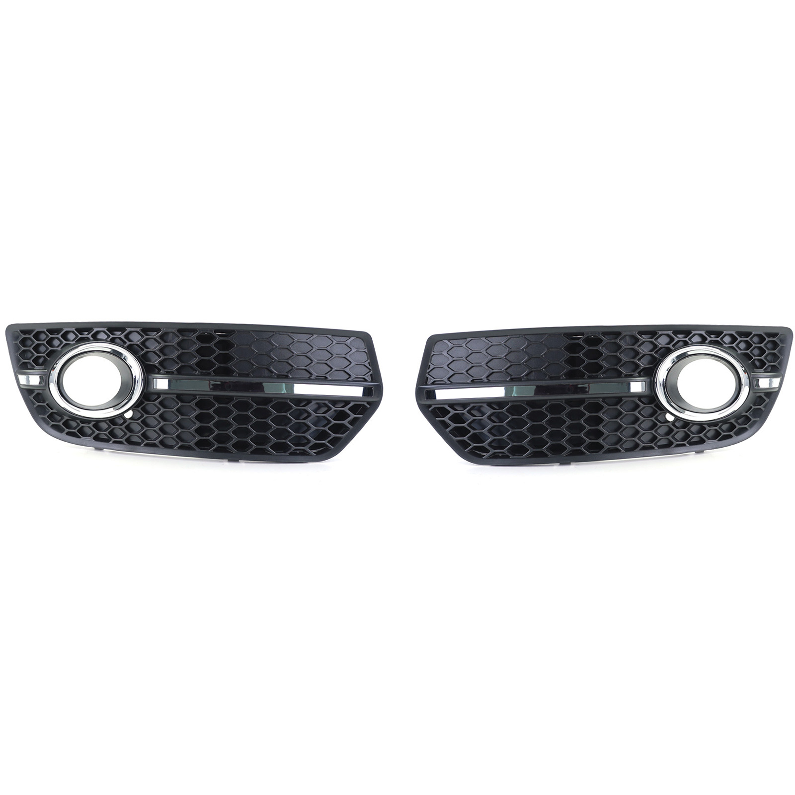 Grille - mistlamp rooster geschikt voor - voor Audi Q5 8R 2009-7/2012 - 2-delig - zwart