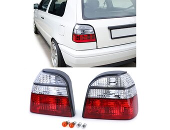 Achterlichten - geschikt voor VW Golf 3 sedan/cabrio 1991-1997 - rood helder