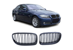Grille - nieren geschikt voor BMW 3 serie E90/E91, sedan/touring 2008-6/2012 - 2-delig - mat zwart