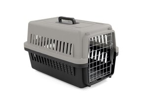 Transportbox - honden bench - 36x59x36cm - grijs/zwart