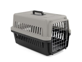 Transportbox - honden bench - 36x59x36cm - grijs/zwart
