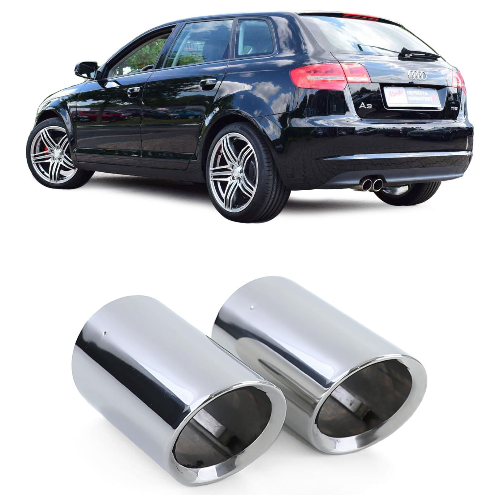 Uitlaatsierstuk - voor Audi A3 8P 1,6TDI + 2,0TDI 11/2009-2013 2/3-deurs, 8PA 1,6TDI + 2,0TDI 4/5 D 11/2009-2013 - 80mm