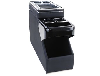 Middenconsole - voor VW Bus T5 7E/7F/7J/7H vanaf 04/2003,  T6 SH/SG vanaf 04/2015 transporter/multivan - 51x18x35cm - kunstleer -  zwart