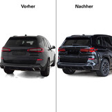 Uitlaatsierstuk geschikt voor BMW X5 G05 40i vanaf 2018, X6 G06 40i vanaf 2019, X7 G07 40i vanaf 2019 - rvs - zwart