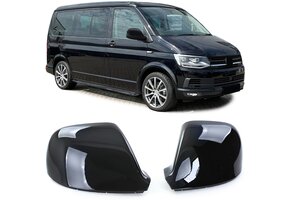 Spiegelkappen - voor VW T5.2 transporter/multivan/caravelle vanaf 09/2009, T6/T6.1 transporter/multivan/caravelle vanaf 04/2015, Amarok I vanaf 2010 - zwart glans