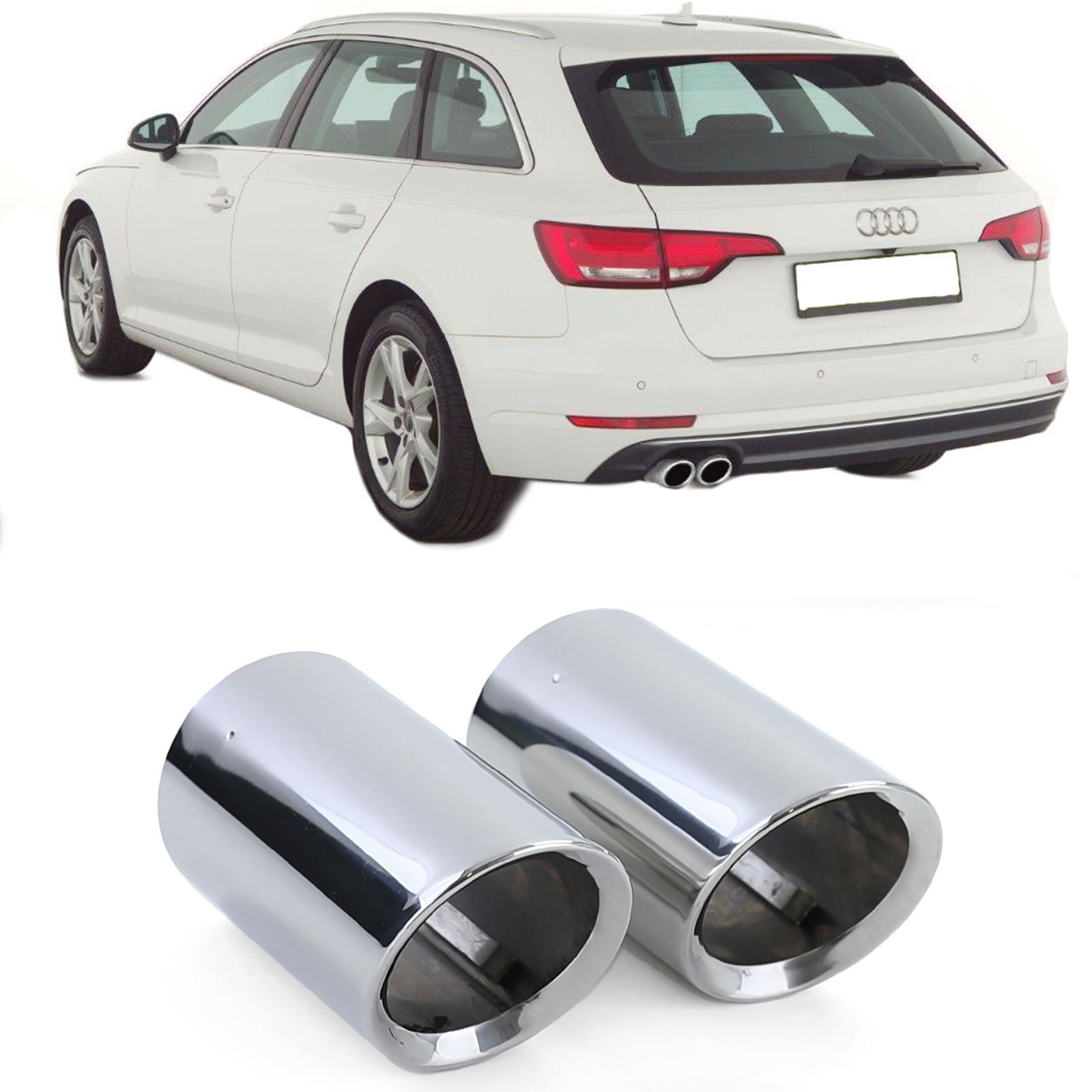 Uitlaatsierstuk - voor Audi A4 2.0TDI 3.0TDI B9 8W2 Sedan 10/2015-2019, 2.0TDI 3.0TDI B9 8W5 Avant 10/2015-2019 - 80mm