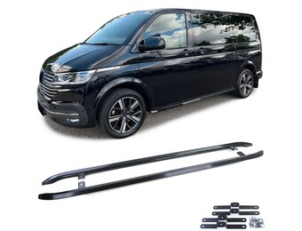 Treeplanken geschikt voor VW T5/T5.1 7E/7F/7J/7H Transporter/Multivan 04/2003, T6/T6.1 SH/SG Transporter/Multivan 04/2015 - 208cm - glanzend zwart