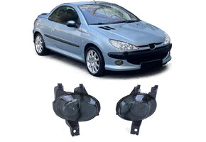 Mistlampen - Peugeot 206 2A/2C/2E/2K vanaf 08/1998, CC vanaf 09/2000 - H1 - zwart/smoke