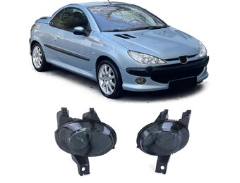Mistlampen - Peugeot 206 2A/2C/2E/2K vanaf 08/1998, CC vanaf 09/2000 - H1 - zwart/smoke