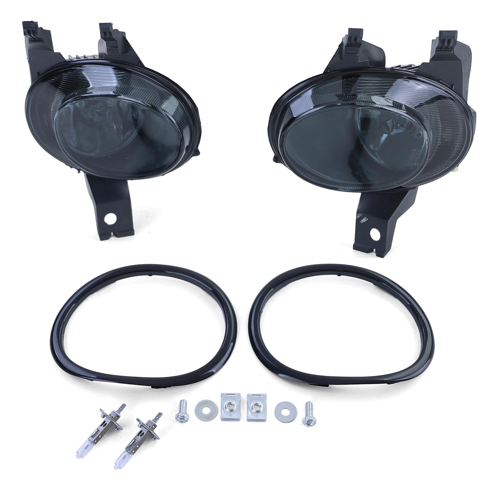 Mistlampen geschikt voor Peugeot 206 2A/2C/2E/2K vanaf 08/1998, CC vanaf 09/2000 - H1 - zwart/smoke