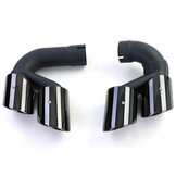 Uitlaatsierstuk - BMW X5 G05 xDrive 40i/sDrive 40i vanaf 2018, X6 G06 xDrive 40i vanaf 2019, X7 G07 xDrive 40i vanaf 2019 - rvs - zwart