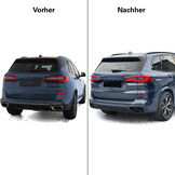 Uitlaatsierstuk - BMW X5 G05 xDrive 40i/sDrive 40i vanaf 2018, X6 G06 xDrive 40i vanaf 2019, X7 G07 xDrive 40i vanaf 2019 - rvs - zwart