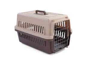 Transportbox - honden bench - 36x59x36cm - beige/bruin