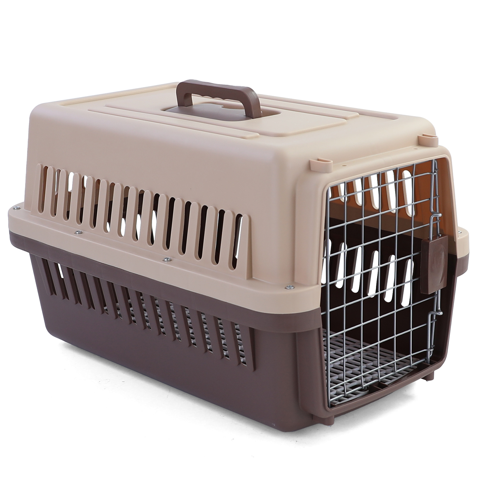 Transportbox - honden bench - 36x59x36cm - beige/bruin