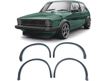 Spatbordverbreders - voor VW Golf 1 04/1974-12/1983 - 4-delig - GTI-stijl - zwart