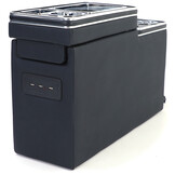 Middenconsole geschikt voor VW Bus T5 7E/7F/7J/7H vanaf 04/2003, T6 SH/SG vanaf 04/2015 transporter/multivan - 54x18x35,5cm - kunstleer - zwart