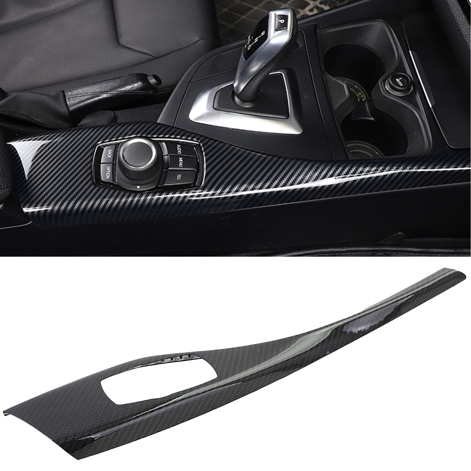 Middenconsole afdekking - BMW F20 F21 F22 F23 - carbon - zwart