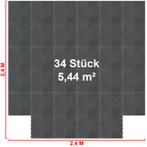 PVC kliktegels - 40x40cm - 34 stuks - 5,44m² - grijs