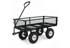 Tuinkar - tuinwagen - 180x51x55cm - tot 250kg - zwart