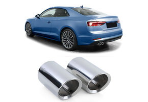 Uitlaatsierstuk - voor Audi A5 2,0TFSI + 2,0TDI F5 F53 Coupe, 2,0TFSI + 2,0TDI F5 F57 Cabrio, F5 F5A Sportback 10/2016-2019 - 80mm - 2 stuks