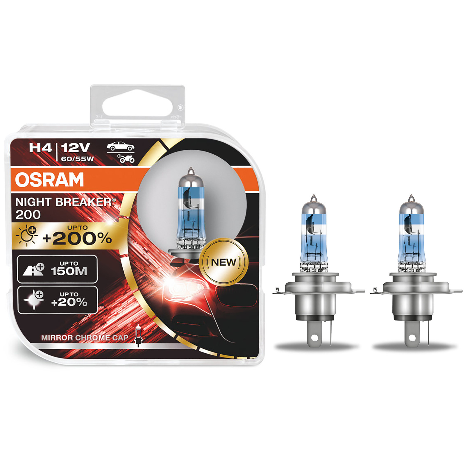 Osram night breaker - H4 - 60/55W - 12V - wit