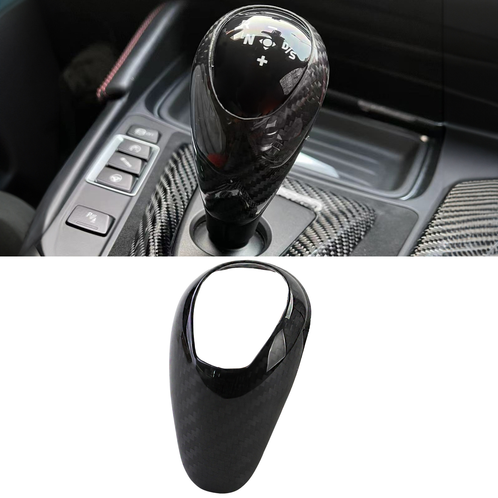 Versnellingspook afdekking - voor BMW 6-serie F06/F12/F13 2010-2018 - carbon-look - zwart
