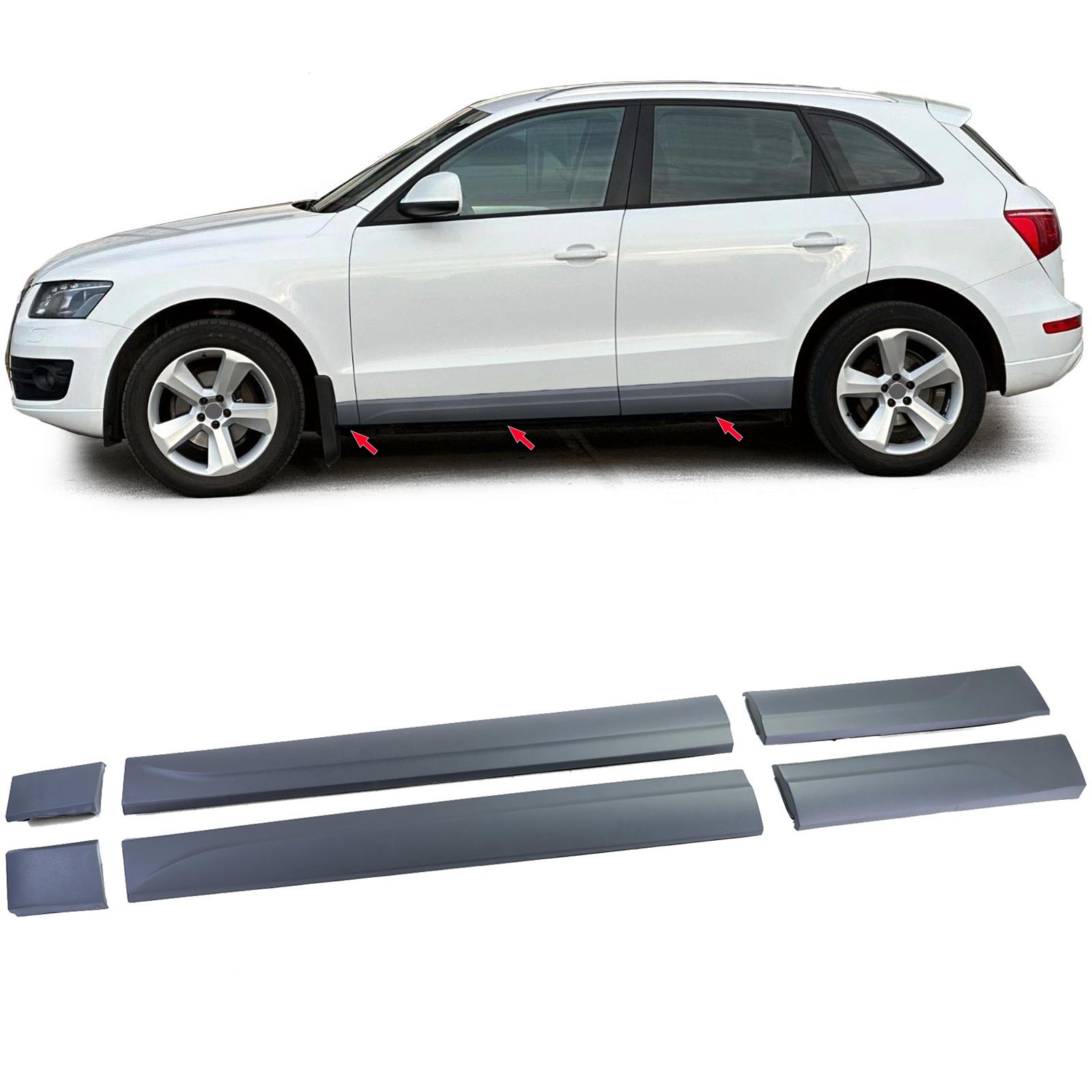 Stootstrips - geschikt voor Audi Q5 8R 11/ 2008-12/2017 - 6-delig - zwart