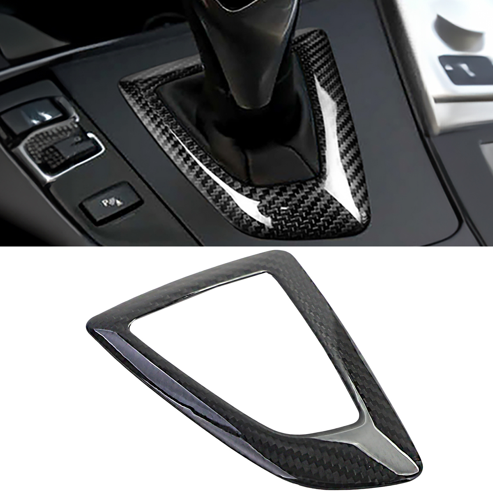 Versnellingspook afdekking - BMW 2-serie F22 F23 2013-2021 - carbon-look - zwart