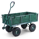 Tuinkar - tuinwagen - 101x52x56cm - met afneembare zak - groen