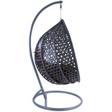 Hangstoel - grijs - 106x102x200cm - met donkerbruine kussens