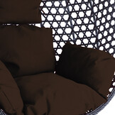 Hangstoel - grijs - 106x102x200cm - met donkerbruine kussens