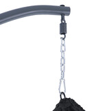 Hangstoel - grijs - 106x102x200cm - met donkerbruine kussens