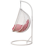 Hangstoel - ei stoel - wit - 104x102x199cm - roze kussens
