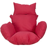 Hangstoel - ei stoel - wit - 104x102x199cm - roze kussens