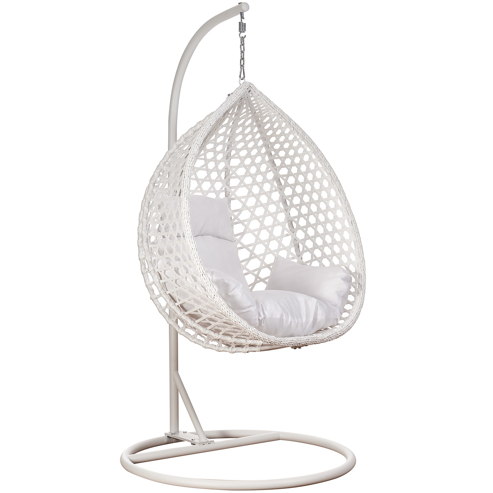 Hangstoel - ei stoel - wit - 104x102x199cm - witte kussens