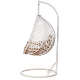 Hangstoel - ei stoel - wit - 104x102x199cm - gestreepte kussens