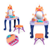 Kaptafel kind - met piano en krukje - 44,5x28,5x74cm - paars