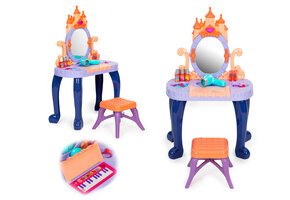 Kaptafel kind - met piano en krukje - 44,5x28,5x74cm - paars