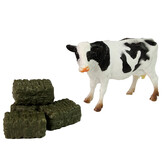 Bestuurbare trekker - RC - met hooi en koe beeldje - groen