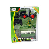Bestuurbare trekker - RC - met hooi en koe beeldje - groen