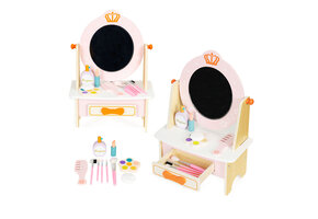 Kaptafel kind - met spiegel & accessoires - 42x16x30cm - roze
