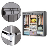 Campingkast - stoffen kledingkast - 126x43,5x177 cm - grijs