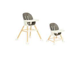 Kinderstoel - voedingsstoel - 95x72x70cm - hoog-laag - grijs