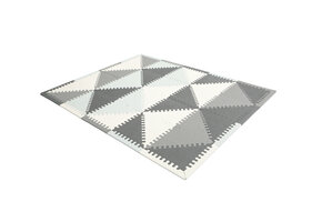 Speelmat - puzzelmat - foam mat - 157x127x1 cm - grijs/wit