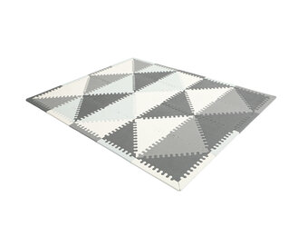 Speelmat - puzzelmat - foam mat - 157x127x1 cm - grijs/wit