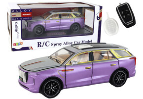 Bestuurbare auto - met geluid en rook - 21x6x7,5 cm - paars